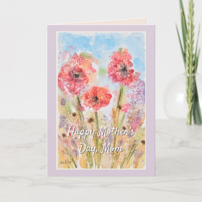 Tarjeta Flores felices del Día de la Madre (Anverso)