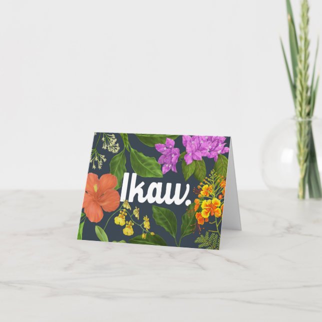 Tarjeta Flores filipinas "Ikaw" (Tú) (Anverso)