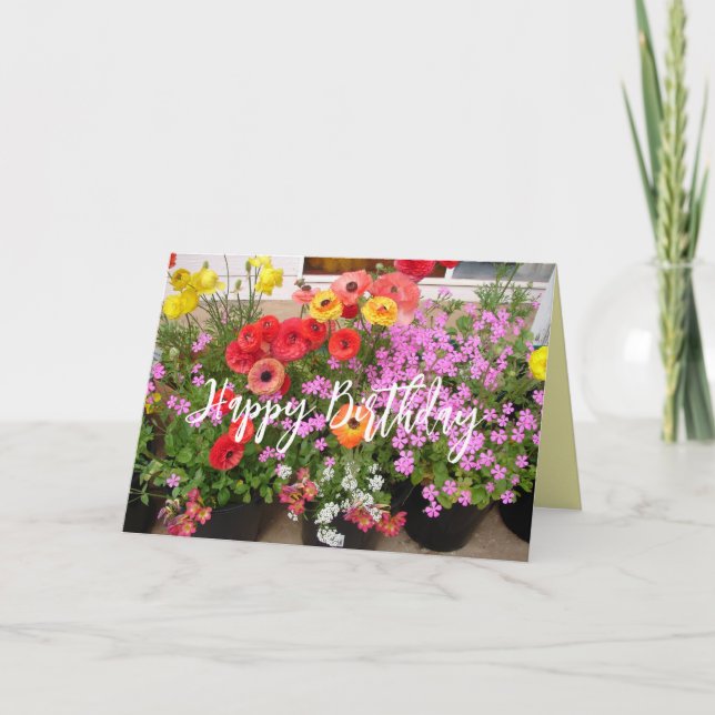 Tarjeta Flores florales Rannunculus Spring Bulbs (Anverso)