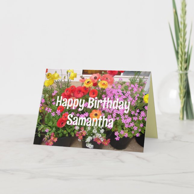 Tarjeta Flores florales Rannunculus Spring Bulbs (Anverso)