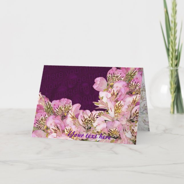 Tarjeta Flores frescas y preciosas de temporada (Anverso)