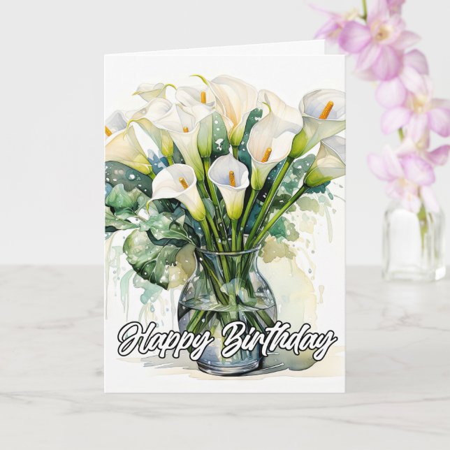 Tarjeta Flores Hermosas de Lirio de Calla (Orquídea)