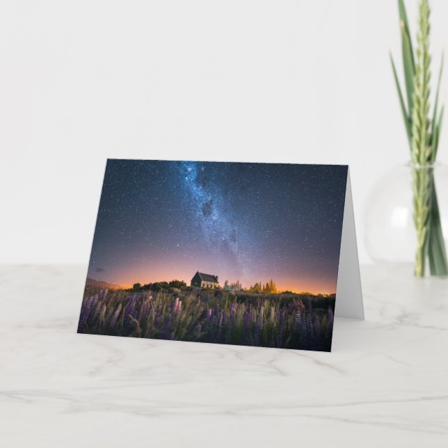 Tarjeta Flores | Lupines Blooming Lake Tekapo Nueva Zeland (Anverso)