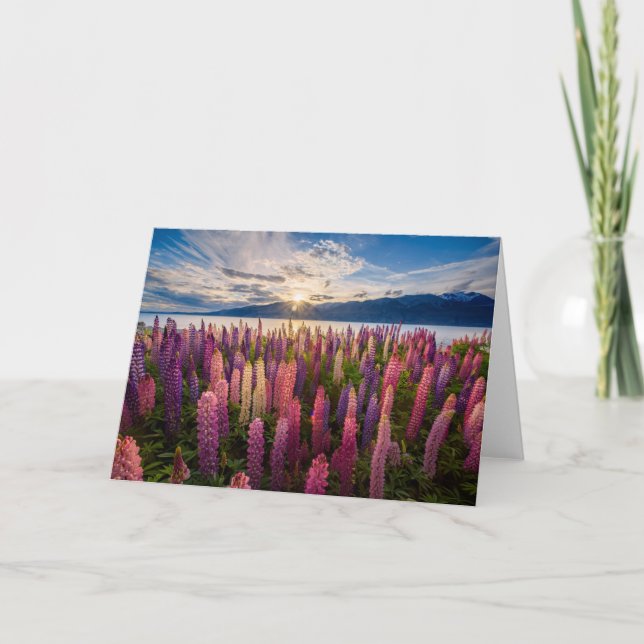 Tarjeta Flores | Lupines New Zealand (Anverso)