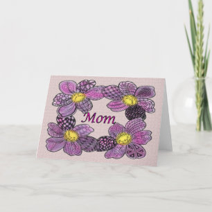 Tarjeta Flores moradas del Día de la Madre