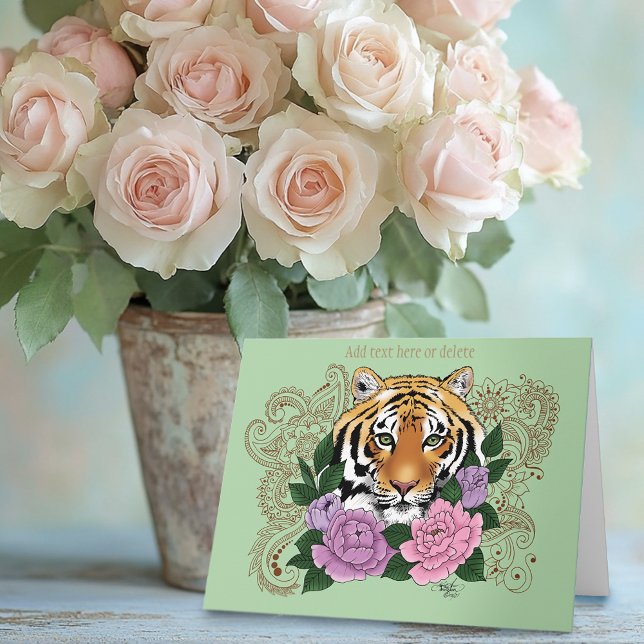 Tarjeta Flores moradas rosadas del tigre Henna (Subido por el creador)