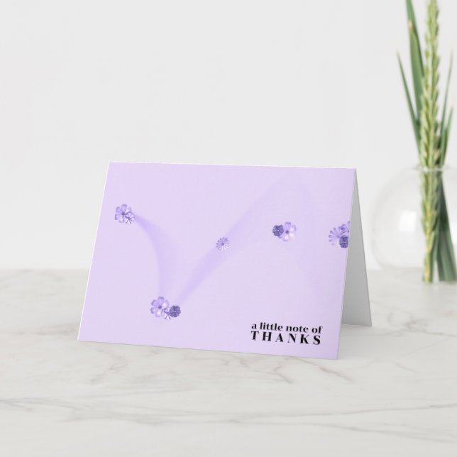 Tarjeta Flores Moradas Tenues Gracias (Anverso)
