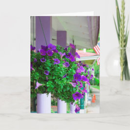 Tarjeta Flores moradas - Viñedo de Martha