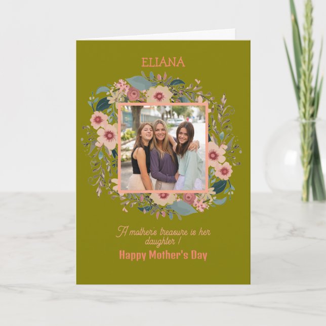 Tarjeta Flores muertas citan foto del día de la madre (Anverso)