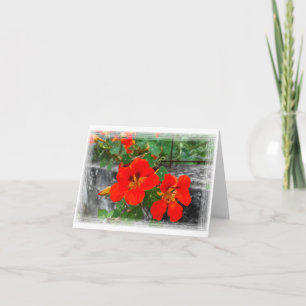 Tarjeta Flores naranjas brillantes