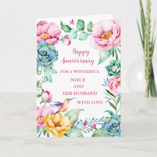 Tarjeta Flores Niece y su esposo en el aniversario