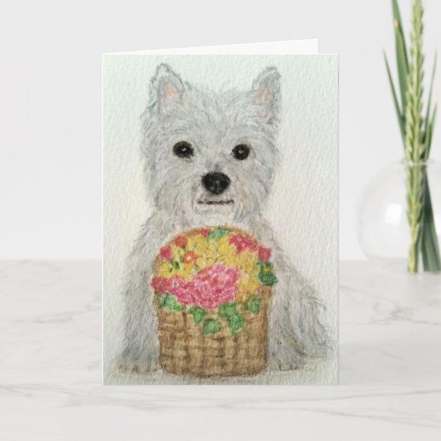 Tarjeta Flores occidentales acuarela cumpleaños día de mad (Anverso)