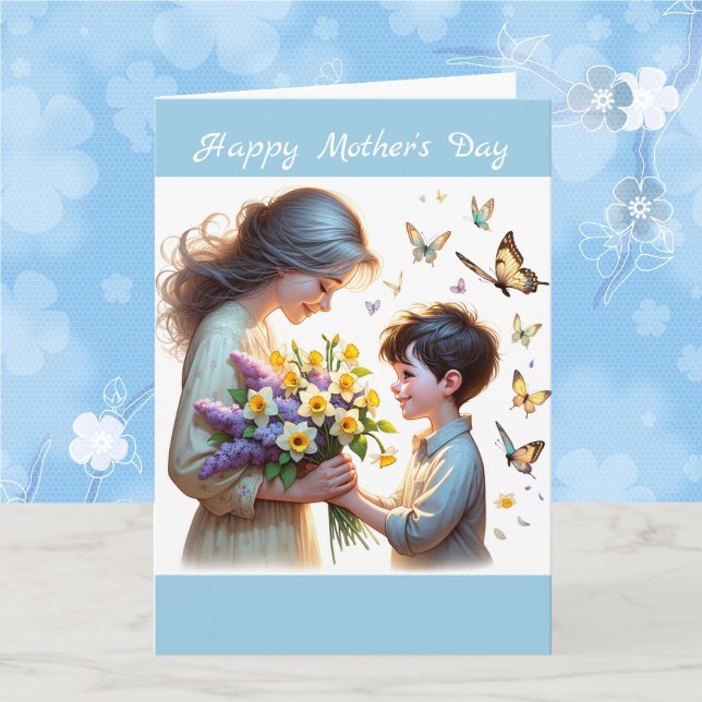 Tarjeta Flores para el Día de la Madre Acuarela Personaliz (Subido por el creador)