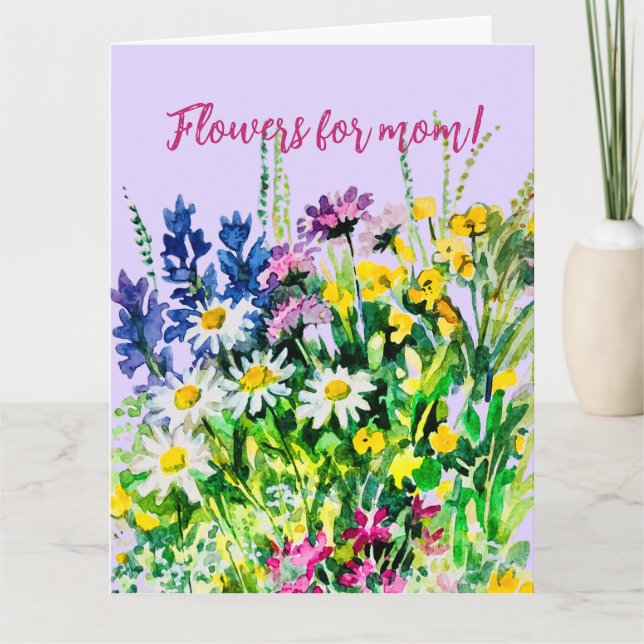 Tarjeta Flores para la mejor mamá! (Anverso)