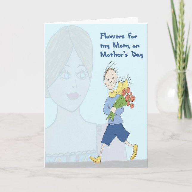 Tarjeta Flores para mamá en el día de la madre desde el hi (Anverso)