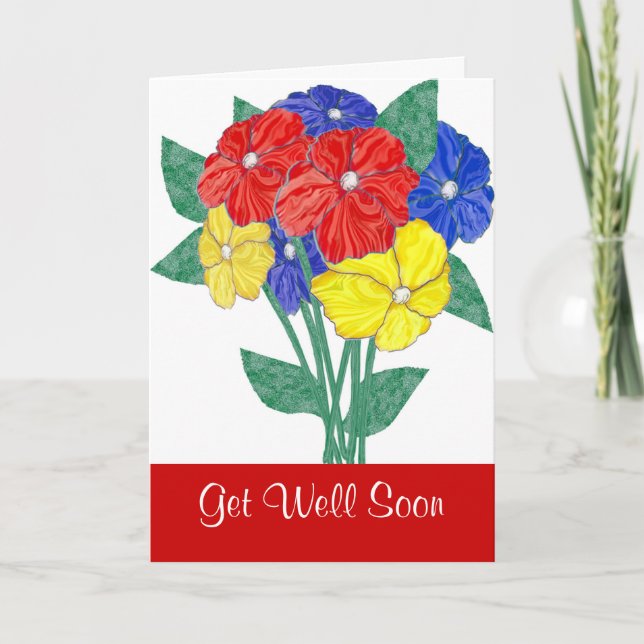 Tarjeta Flores para saludar pronto (Anverso)