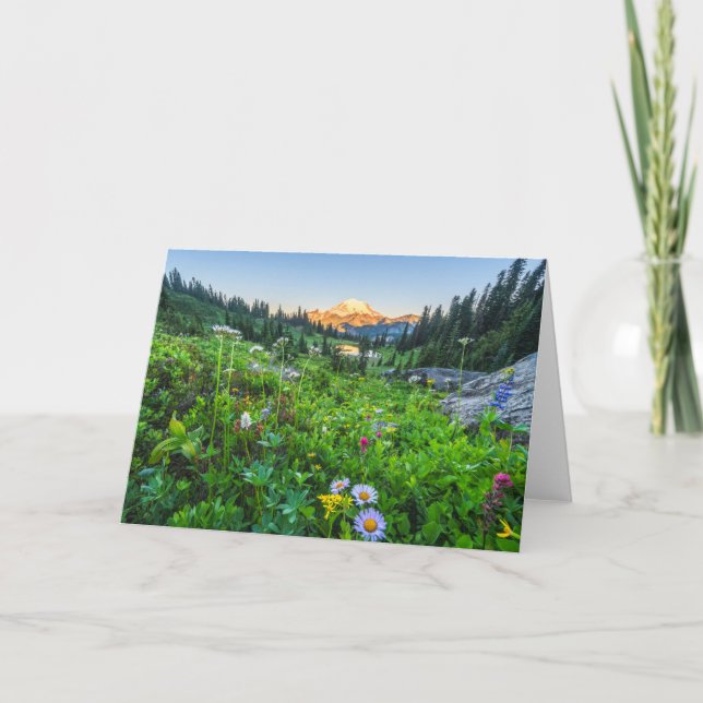Tarjeta Flores | Parque nacional Monte Rainier (Anverso)