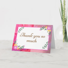 Tarjeta Flores Pastel Rosa Gracias