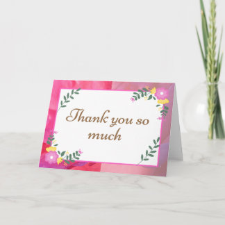 Tarjeta Flores Pastel Rosa Gracias