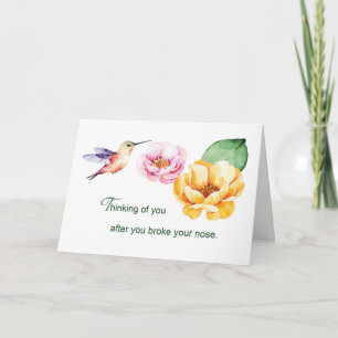 Tarjeta Flores pensando en ti con la nariz rota 