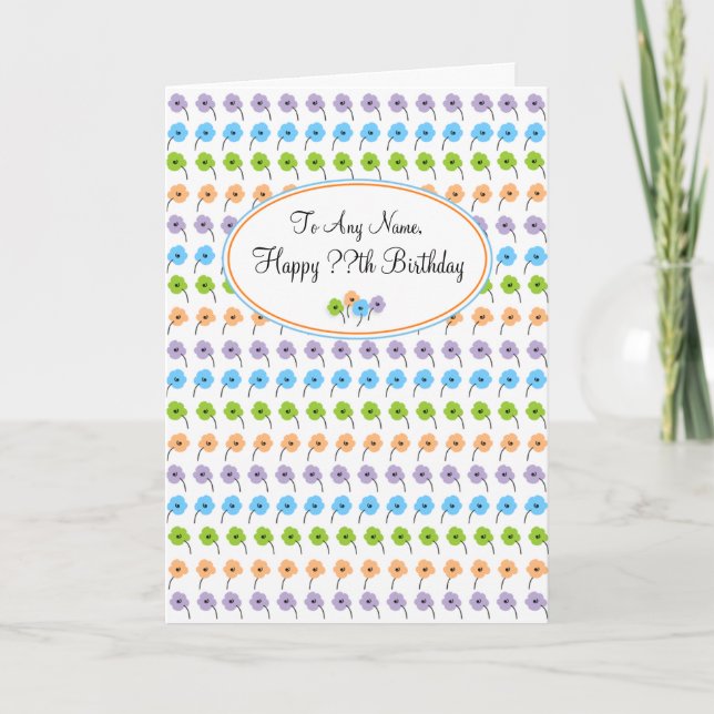 Tarjeta Flores Pequeñas Cualquier Cumpleaños de Edad (Anverso)