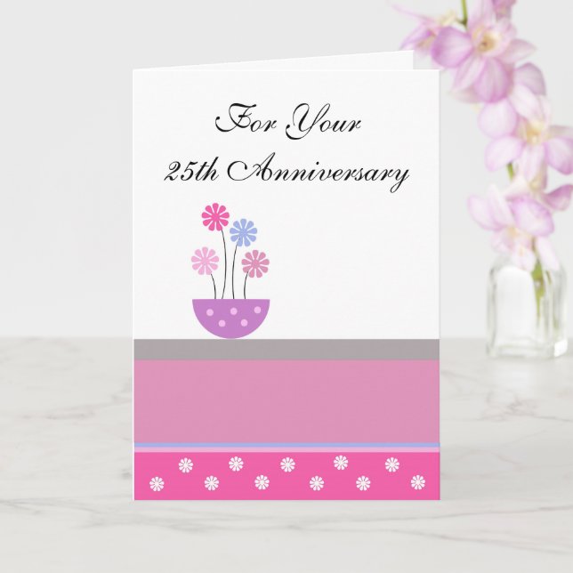 Tarjeta Flores Personalizadas 25 Aniversario Boda (Orquídea)