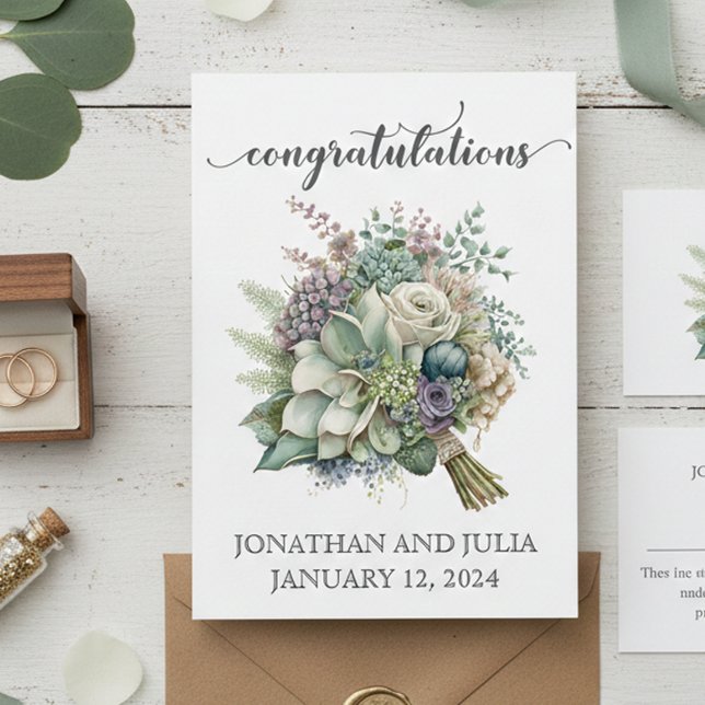 Tarjeta Flores personalizadas de felicitación de boda (Subido por el creador)