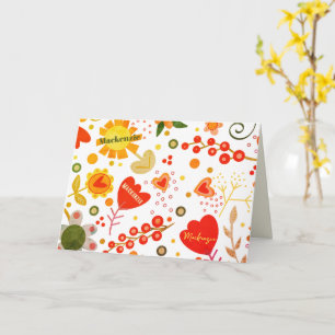 Tarjeta Flores Personalizadas Inespirituosas Florales Cora