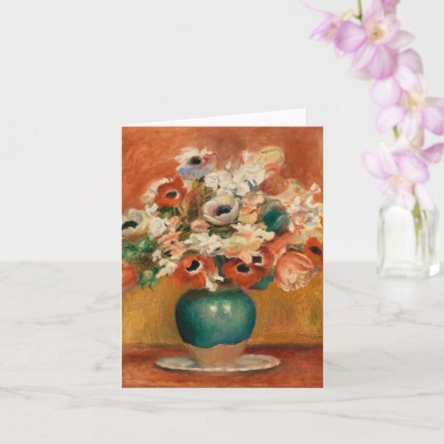 Tarjeta Flores por August Renoir, arte (Orquídea)