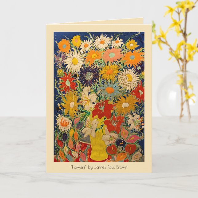 Tarjeta "Flores" por James Paul Brown Greeting Card (flor amarilla)