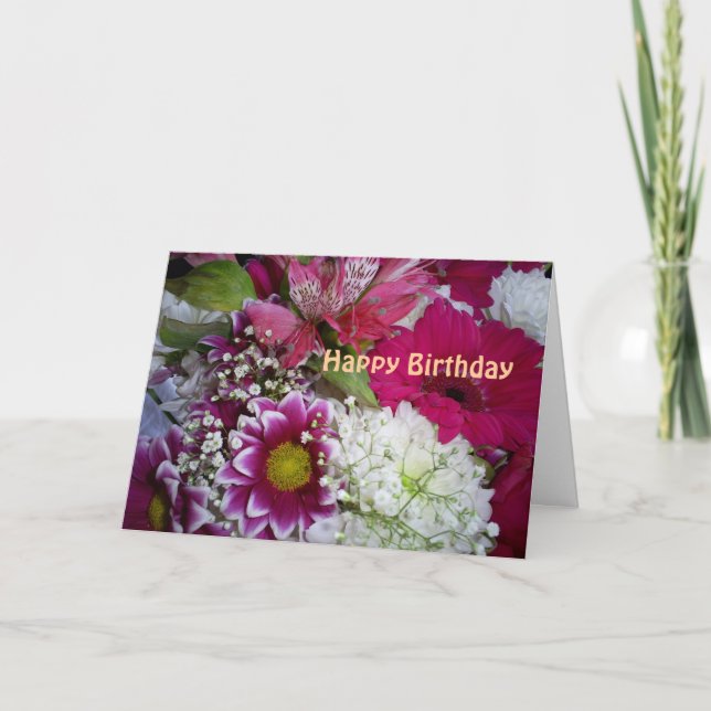 Tarjeta flores púrpuras y blancas (Anverso)
