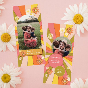 Tarjeta Flores Retro Divertidas Foto del Día de la Madre