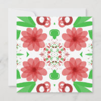 Flores Rojas Extrañas Verdes Saltan Al Arte Blanco