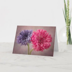 Tarjeta Flores rojas y violetas