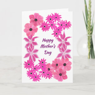 Tarjeta Flores rosadas del Día de la Madre