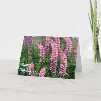 Tarjeta Flores rosadas Feliz Cumpleaños