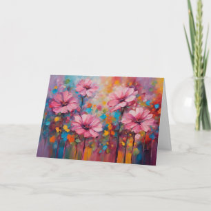 Tarjeta Flores rosadas junto a la valla