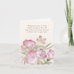 Tarjeta Flores rosadas Simpatía