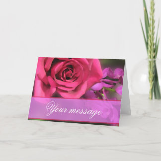 Tarjeta Flores rosadas y púrpuras