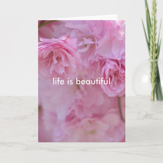 Tarjeta Flores rosas bonitos (Anverso)