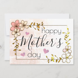 Tarjeta flores rosas elegantes personalizadas tendencia dí