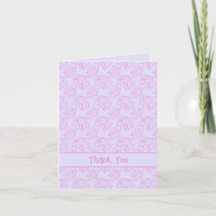 Tarjeta Flores rosas Minimalistas gracias en Lilac Purple