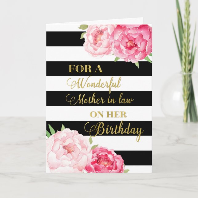Tarjeta Flores rosas negras en la ley Cumpleaños de la mad (Anverso)