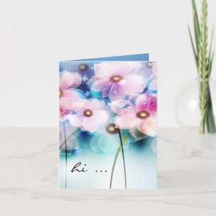 Tarjeta Flores rosas pintadas a mano Notecard