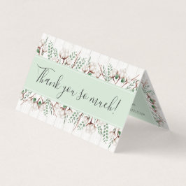 Tarjeta Flores rústicas de algodón del sur en madera graci