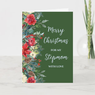 Tarjeta Flores Rústicas StepMom Merry Christmas