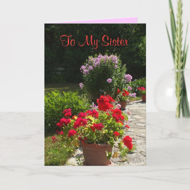 Tarjeta Flores saludables cotidianas de la hermana (Anverso)