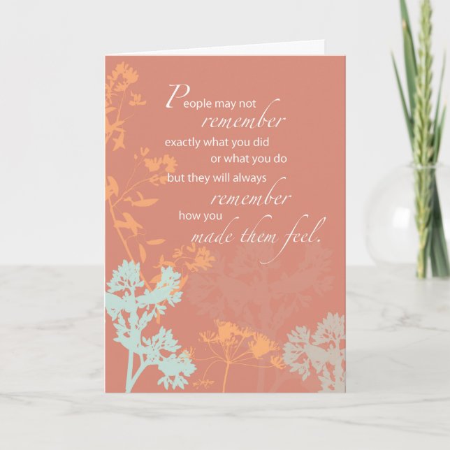 Tarjeta Flores salvajes de fin de vida adiós Brown (Anverso)