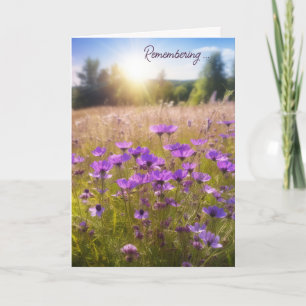 Tarjeta Flores salvajes púrpura de verano para la simpatía