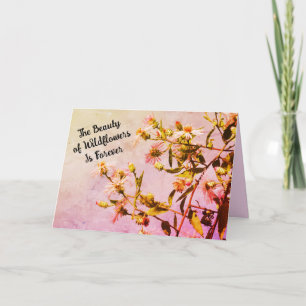 Tarjeta Flores salvajes rosadas personalizables cumpleaños